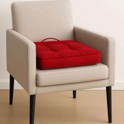 Armchair Booster Cushion Large Square Booster Seat Pad Dining Chair Thick Firm Cushion, Ideal for Home, Office, Garden, Pregnancy, Maternity, Elderly, Post Surgery (Red)