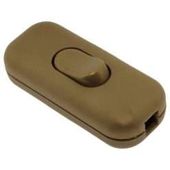 Art Deco Emporium Gold Dual Pole Inline Switch for Light Switches, Small Appliance or Lamp Switch Accepts upto Three Core Round or Flat Wire and Flex 6Amp 230V Double Pole...