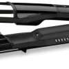 BaByliss Steam Shine Styler, 2-in-1 Steamer Straightener for Effortless Straightening or Light Curls, ST496E