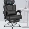 BASETBL Big and Tall Office Chair, Heavy Duty 440lbs 200kg Executive Computer Chair, 60cm Extra Wide PU Leather Ergonomic Desk Chair with Adjustable Headrest, Footrest & Lumbar...