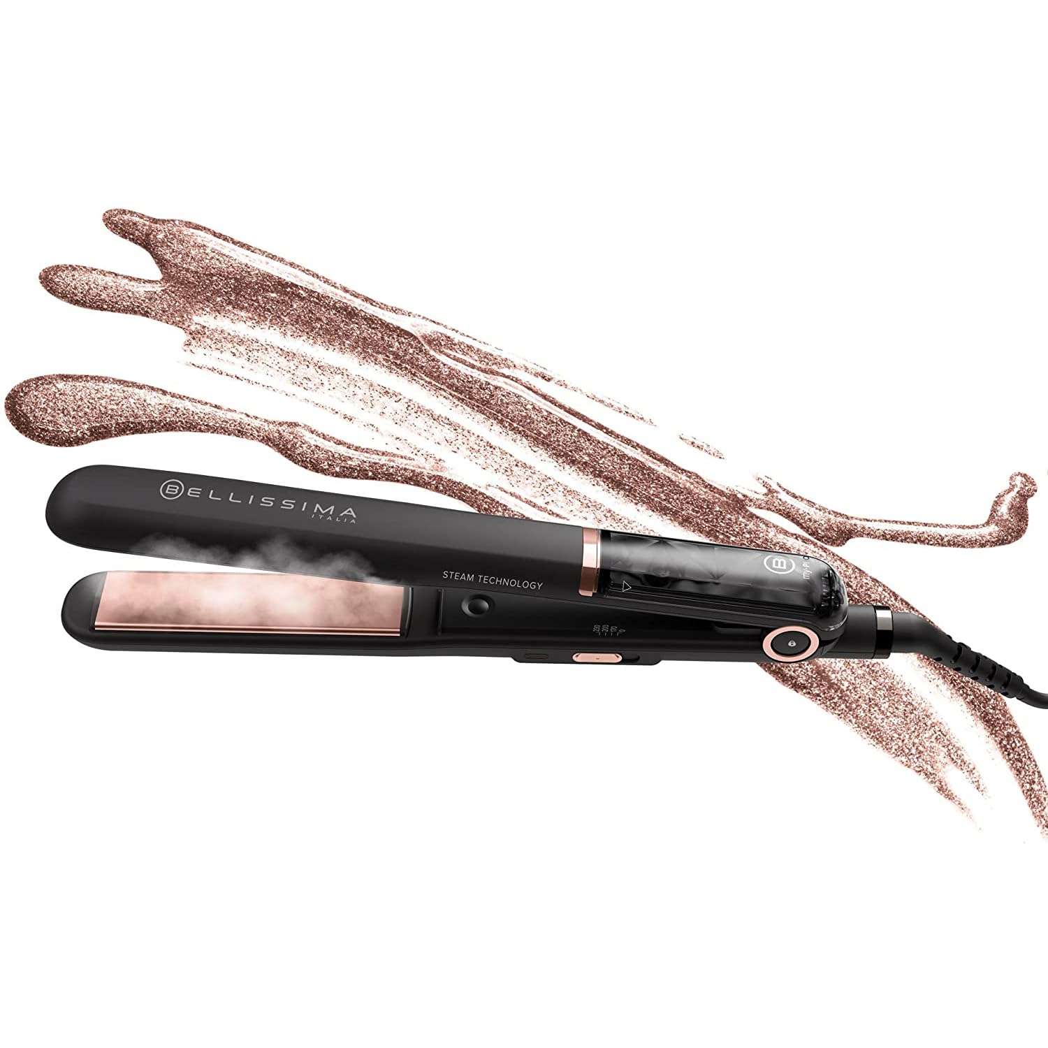 Bellissima My Pro Steam B28 100 Professional Steam Hair Straightener for a Long-Lasting Smooth Result, Ceramic Coated Plates, Adjustable Temperature 170 / 200 / 230 °C, Rapid...