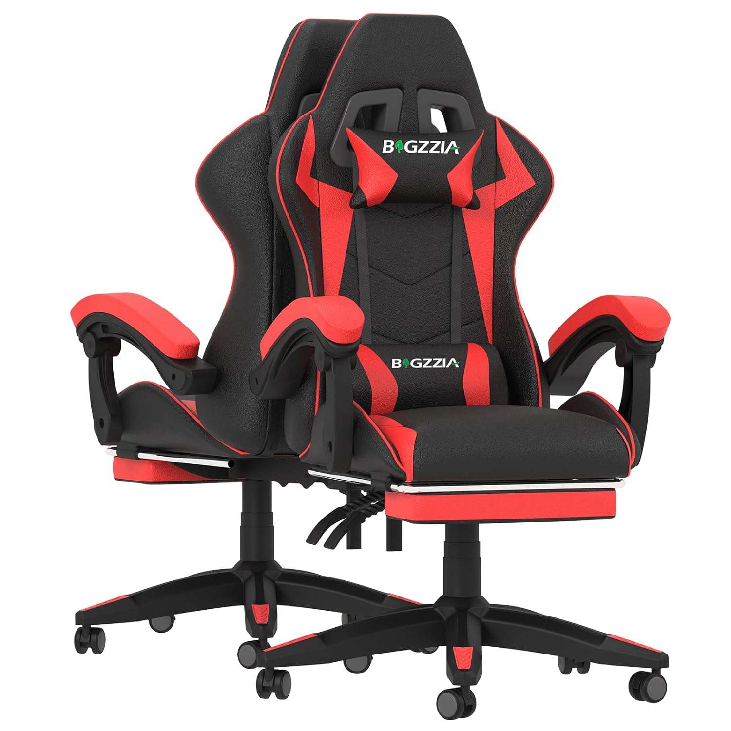 Bigzzia Gaming Chair Ergonomic Office Chair Adjustable Height Swivel Desk Chair Reclining Computer Chair with Lumbar and Headrest Support Racing Style Leather Video Gamer Chair...
