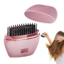 Brush Straightener for Women - 3-Temp Portable Comb | Wireless Ceramic Hair Straightener Brush | for Thick Frizzy Short Curling Daily Home Travel Salon Work Date Night Party...