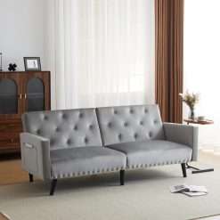 BTM 3 Seater Sofas, 3 Seater Sofa Bed with Removable Armrests & Side Pocket, 3 Seater Recliner Sofa with Adjustable Angle of 105/135/180 Degree for Living Room/Bedroom/Office,...