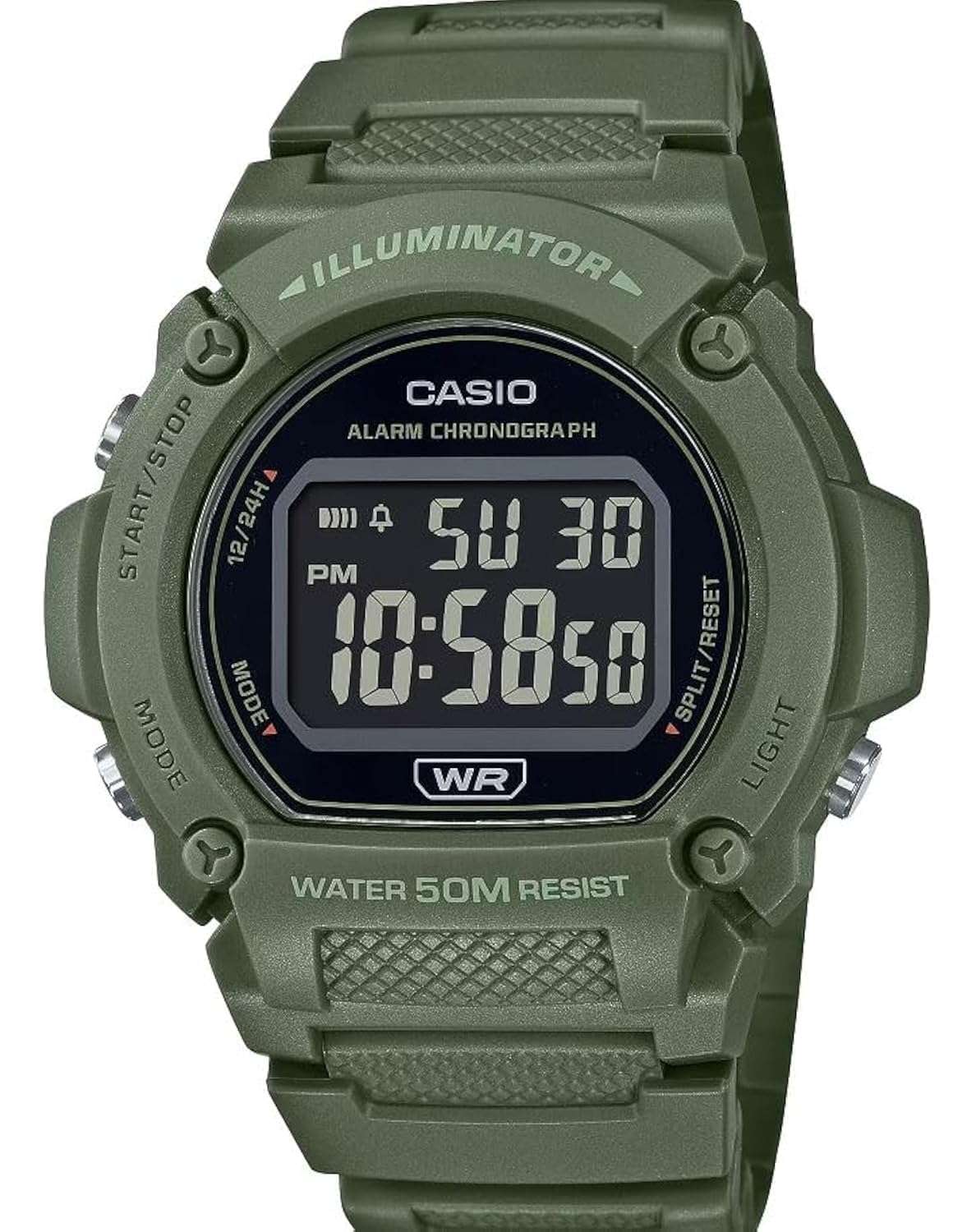 Casio W219H Series | Men’s Digital Watch | 50M WR | LED Illuminator | 100 SEC Chronograph | 1/100 SEC Stopwatch | Daily Alarm | Hourly Time Signal | Auto Calendar | 7 Year Battery