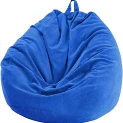 Chickwin - Bean Bag Chair Cover, Corduroy Bean Bag Chair Without Filling - For Outdoor and Indoor Relaxation, Lounge Chair, Bedroom Cushion - Blue - 70 x 80 cm
