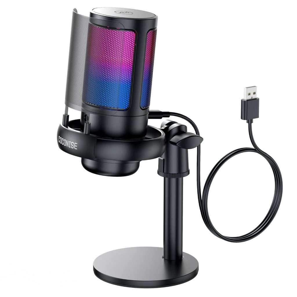 COCONISE Gaming Microphone, USB PC Mic for Podcasts Videos, Streaming ...