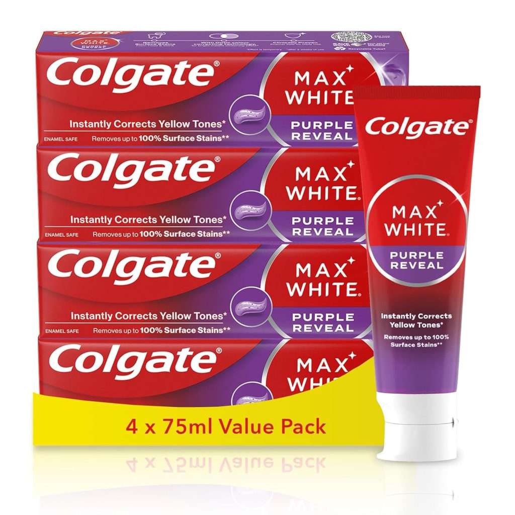 Colgate Max White Purple Reveal Teeth Whitening Toothpaste – Clinically ...