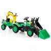 COSTWAY Kids Ride on Car, Pedal Excavator Tractor with Detachable Trailer, Moving Bucket Digger, Steering Wheel, Horn, Children Pedal Go Kart for 3-6 Years Old (Green)