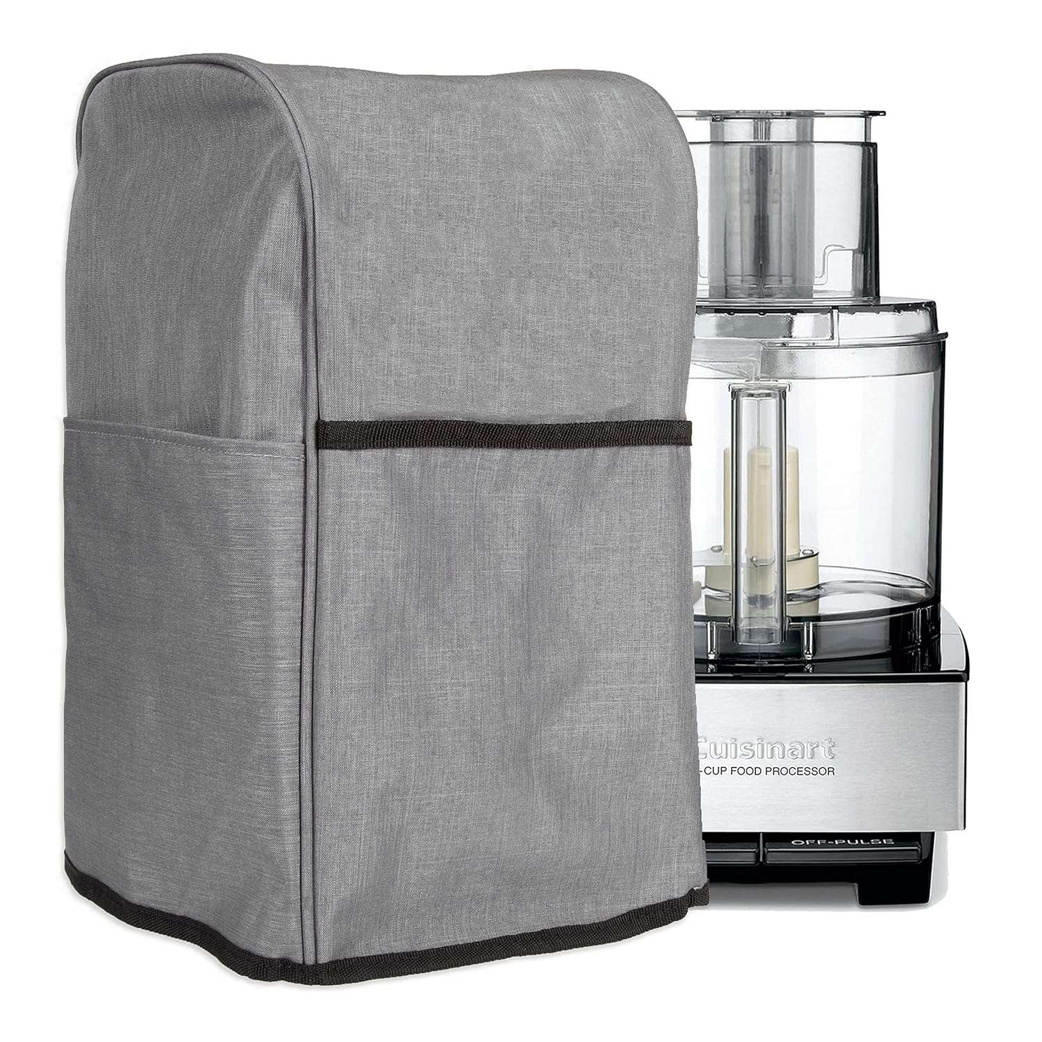 Crutello Food Processor Cover with Storage Pockets for Large Custom 11-14 Cup Processor, Kitchen Appliance Covers, For Kitchen Counter