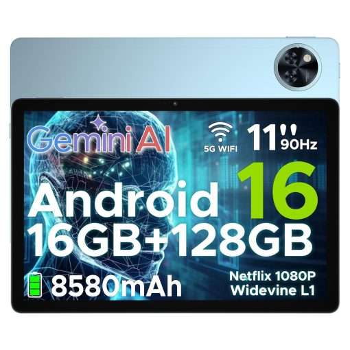 DOOGEE U11 Android 16 Tablet 11 Inch - 2025 Newest Android Tablets 16GB+128GB/2TB, 8580mAh, 90 Hz Octa-Core Gaming Tablet, Widevine L1, Gemini AI, 1080P, BT 5.0, 5G WiFi,...