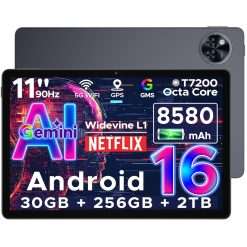 DOOGEE U11 Pro 2025 Newest Android 16 Tablet 11 Inch, Gemini AI Android Tablets Octa-Core 30GB RAM 256GB ROM(TF 2TB), 8580mAh Battery, 3.5mm Jack | Widevine L1 | 5G WiFi |...