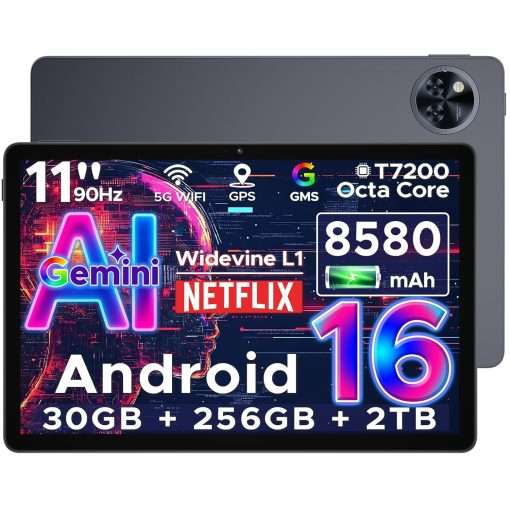 DOOGEE U11 Pro 2025 Newest Android 16 Tablet 11 Inch, Gemini AI Android Tablets Octa-Core 30GB RAM 256GB ROM(TF 2TB), 8580mAh Battery, 3.5mm Jack | Widevine L1 | 5G WiFi |...
