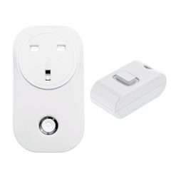 ECO-NEWLEAF Kinetic Remote Control Socket, 13A Wireless Plug With Self-powered Remoter for Household Appliances, 30m Operating Range, ECO-P01