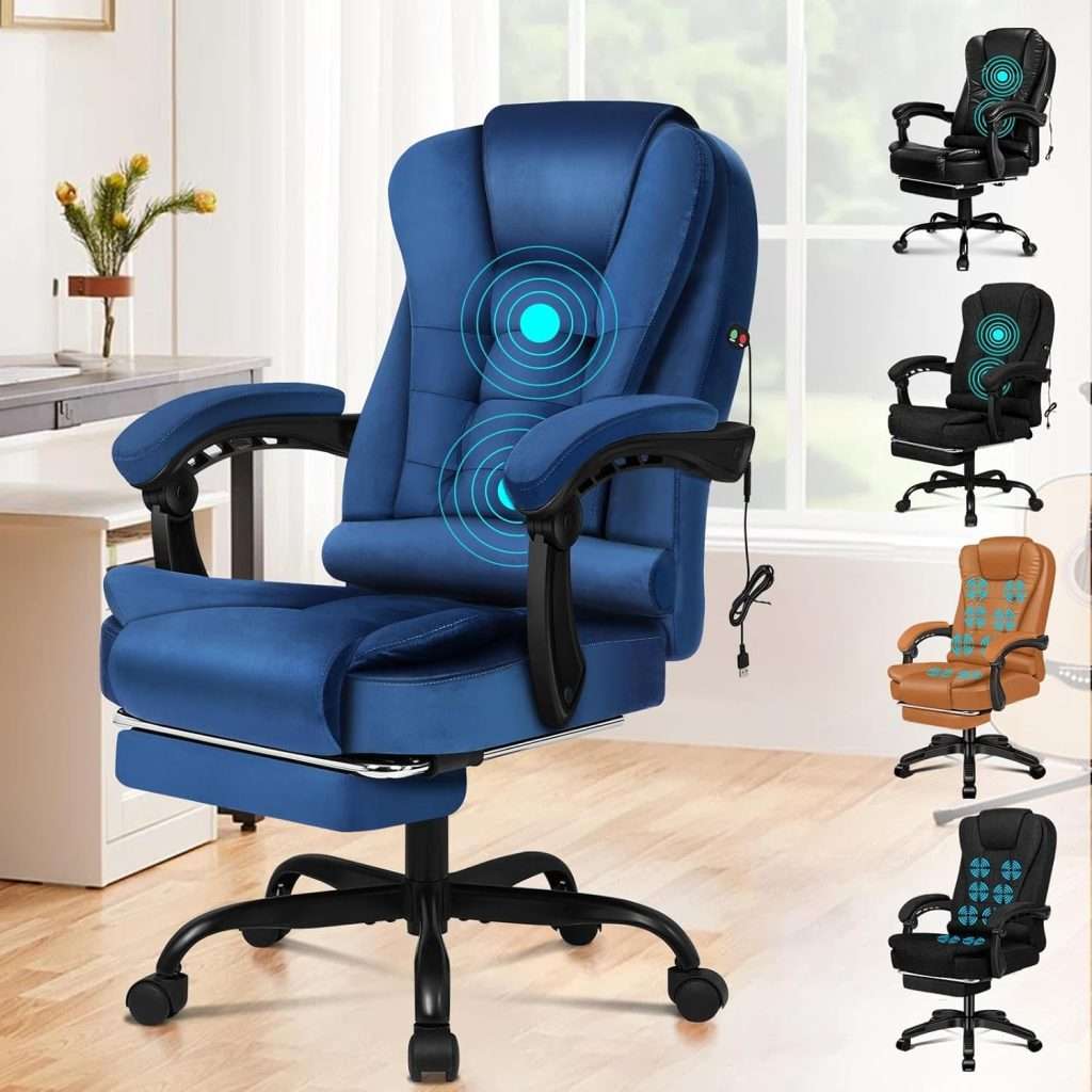 ELFORDSON Massage Office Chair for Home Office, Executive Desk Chair 77 ...