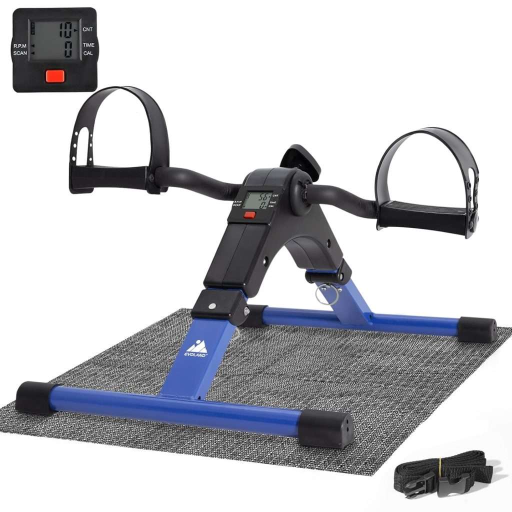 EVOLAND Pedal Exerciser Arm and Leg Pedal Machine, Foldable Mini ...