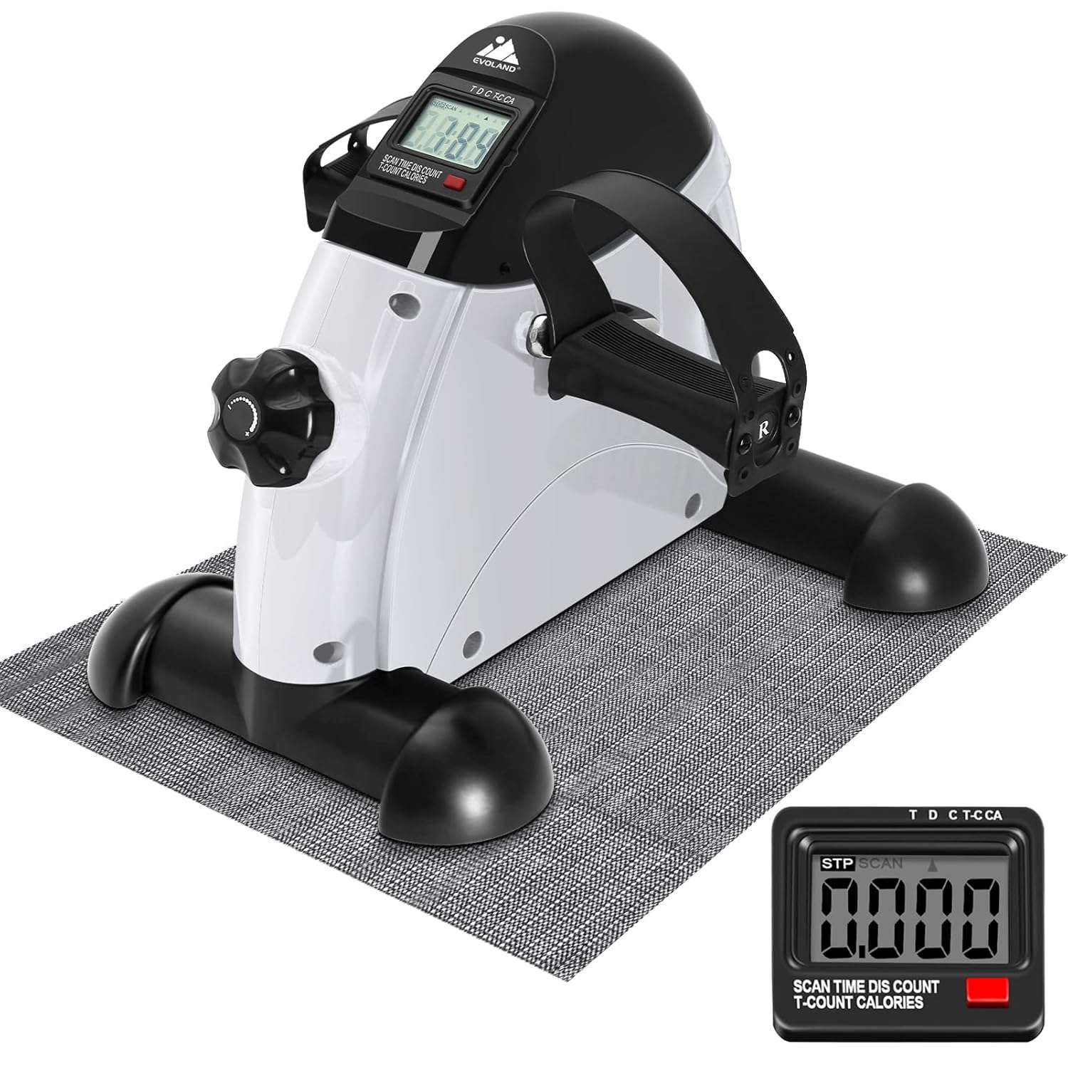 EVOLAND Under Desk Bike Pedal Exerciser Leg Pedal Machine With Handle EVOLAND Under Desk Bike Pedal Exerciser Leg Pedal Machine With Handle