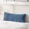 Fancy Homi Dusty Blue Long Body Lumbar Decorative Throw Pillow Covers 14x36 Inch for Bed Couch Bedroom Bench, Soft Corduroy Rectangle Solid Pillow Case, Rustic Farmhouse Boho...