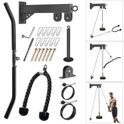 FASPUP Cable Pulley System Home Gym, Lat Pull Down Pulley System Cable Machine Attachments for LAT Pull Down, Arm Back Shoulder Workout
