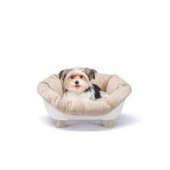 Ferplast Dog Bed & Cat Bed with Cushion, Dog Bed Washable, Raised Dog Bed, Plastic Dog Bed Small, Dog Basket & Cat Basket, Breathable & Antislip, SOFA' THRONE 64 x 48 x h 29,5...