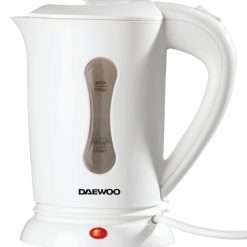 Fine Elements 0.5L Plastic Travel Kettle with Auto Cut Off, Boil Dry Protection, Two White Cups Included, Lightweight and Portable with Concealed Heating Element