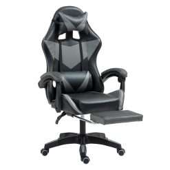 Gaming Chair Ergonomic Drafting Chair Tall Office Chair with Lumbar Support and Adjustable Footrest Headrest Height-Adjustable and Adjustable Reclining (Gaming Chiar-Footrest,...