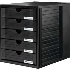 HAN 1450-13, SYSTEMBOX drawer set. Innovative, attractive design with 5 closed drawers, black