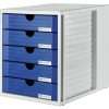 HAN 1450-14, SYSTEMBOX drawer set. Innovative, attractive design with 5 closed drawers, light-grey-blue