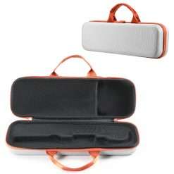 Hard Travel Case Storage Bag Compatible for Airstrait Hair Dryer Hair Straightener & Accessories Portable Protective Carry Case (Gray+Orange)