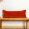 JoraLion Chenille Lumbar Pillow Covers 14x36 inch, Rust Decorative Pillow Covers, Farmhouse Solid Dyed Soft Chenille Cushion Case for Couch Sofa Bed Living Room, Pack of 1(Cover...