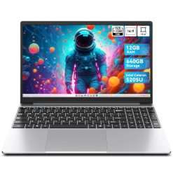 jumper 15.6 inch Laptop with Office 365, HD Display Laptops, 12GB RAM 640GB (512G SSD+128G eMMc) Notebook, 5000mAh Battery, 5205U Processor, Keyboard Film UK, Suitable for...