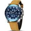 LN LENQIN Mens Watches Analog Quartz Watches for Men 30M Waterproof Men's Wrist Watch with Date Leather Band No Chronograph