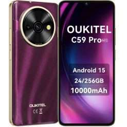 OUKITEL C59 Pro Android15 Big battery Mobile Phones - 10000mAh Large battery Smartphone,24(8+16)GB RAM+256GB ROM+1TB,120LM Flashlight,6.88" HD+ Large Screen,4G Dual SIM Free Unlocked, NFC/Fingerprint/Face ID/GPS,2025 (Big Battery Smartphone)
