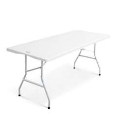 KEPLIN 6ft Folding Table - Sturdy Metal Frame, Waterproof, Portable & Easy Assembly – Ideal for Parties, BBQs, Camping