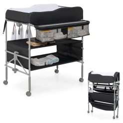 GOFLAME Baby Changing Table Folding Infant Diaper Changing Station Height Adjustable