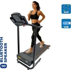 EVOLVE B1 Motorized Electric Treadmill for Home - 3 Level Manual Inclination & Foldable Running Machine with 12 Programs - Bluetooth, Speaker, USB Port, AUX - Zwift App for Smart Phone