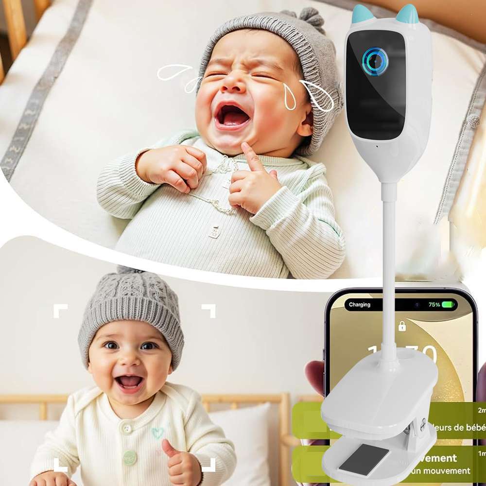 Smart Baby Monitor with Cry Detection, 2K HD & Wide-Angle View, Two-Way ...