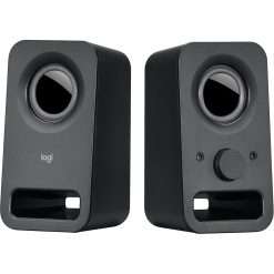 Logitech Z150 Compact Multimedia Stereo Speakers, EU PLUG, 3.5mm Audio Input, Integrated Controls, Headphone Jack, Computer/Smartphone/Tablet/Music Player - Midnight Black