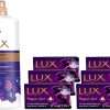 Lux Body Wash Magical Orchid Body Wash 1L (1 Pack) & Lux Purple Magical Soap Bars 6 Pack (80g)