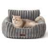 MEWOOFUN Dog Sofa Bed - Cat Beds for Indoor Cats Soft and Fluffy, Cat Sofa Bed Small Calming Dog Bed with Removable Washable Cover (Grey, 61x48x30)