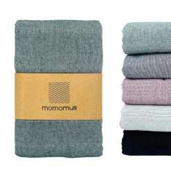 MOMOMUS Decorative Throw for Sofas or Summer Bed Throw - Lightweight, Multi-purpose, Comfortable - Ideal for Armchairs - Green, 230x260 cm