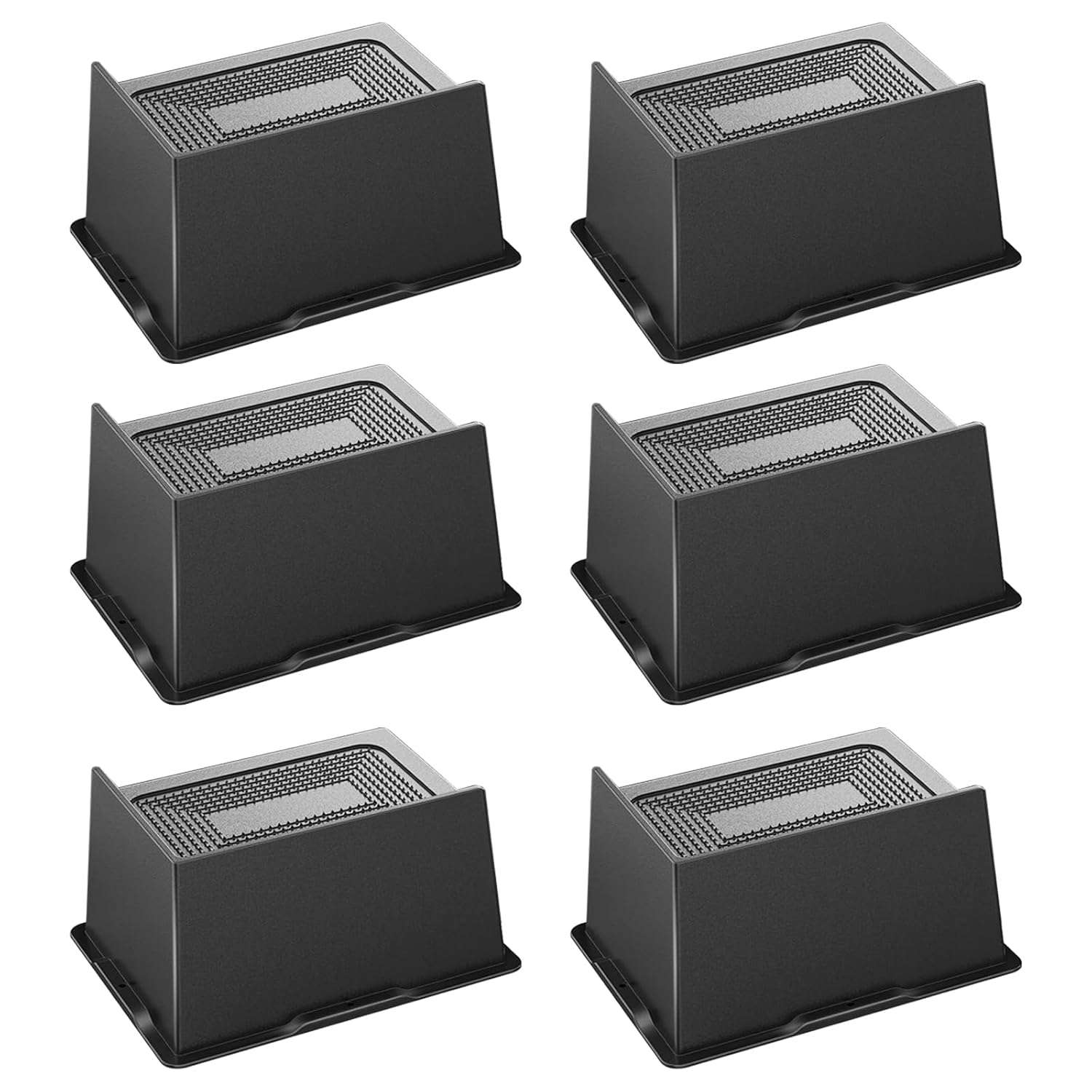 MYMULIKE Bed Risers 6 Inch Heavy Duty, Oversized Furnitures Risers 6 inch Support 6000 lbs, Bed Table Rising Blocks, Fits for Couch, Sofa, Chair, Furniture Lifts 6 Pack(Black...