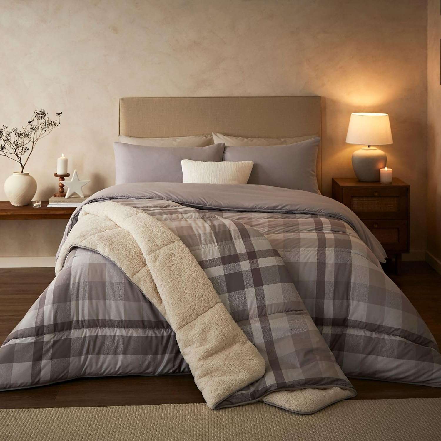 Night Lark - Cosy Sherpa Fleece Blanket - Fluffy, Thick & Reversible. Perfect for Sofas, Beds, Couch. Hypoallergenic. Single Bed Throw Blanket - Throw Blanket Sofa - Soft...