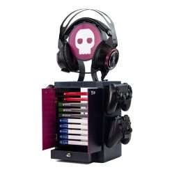 Numskull Official Numskull Gaming Accessory Locker & Storage Stand – Holds 10 Games/DVDs, 4 Controllers, Headset, and Accessories – Durable & Compact Organizer – Official...