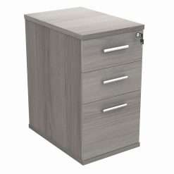 Office Hippo Essentials Heavy Duty Storage Pedestal Unit, File Cabinet Featuring 3 Lockable Drawers, Suitable For Commercial Office, Home And Classroom, Alaskan Grey Oak, 60D x...