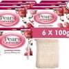 Pears Naturale Pomegranate Soap Bars 100g 6 Pack + 1x Soap Bag