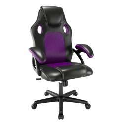 Play haha.Ergonomic high back seat with breathable mesh insert padded armrests tilt adjustment durable base lumbar support PU leather surface for gaming home or office use