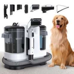 Portable Carpet Cleaner Machine, Carpet Shampooer, 13.5Kpa Upholstery Cleaner With 5 Tools, 59.17 Oz Large Water Tank, 5.0meter Power Cord, Spot And Stain Deep Cleaner For Rug, Couches, Car (Black)