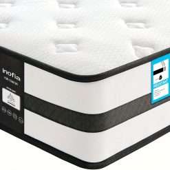 Inofia 25.4 cm Hybrid Mattress with Zone Support Memory Foam & Cooler Knitted Fabric - Medium Firm Original Collection, Fire-Resistant Polyester Cover, Built-In Pocket Springs, 100 Night Home Trial (Single/Small Double/Double/King/Super King), Pressure...