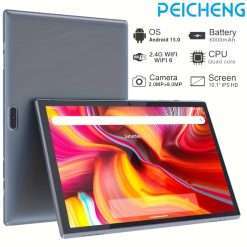 PEICHENG 10 inch Pad Android 15 Tablet, RK3326S 4-Core 4GB (2GB+2GB Expansion)RAM 32GB ROM, 10.1 Inch Tablet, FHD IPS Touch Screen, 2MP Front 8MP Back Camera, Type-C Tablete G-sensor, 6000mAh Larger Battery
